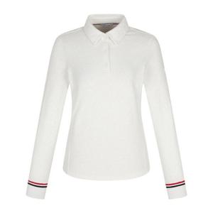 핑골프웨어 NQC 121D4TO351_WH 여성 자가드 카라 긴팔 티셔츠