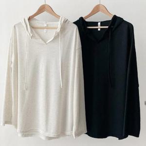 [강물처럼]빅사이즈후드티 U262L504 셋업반오픈끈후드긴팔티 GO