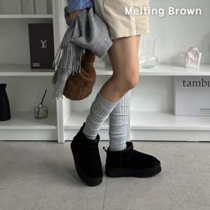 [로즈블로썸][멜팅브라운] 여성 데일리 숏부츠 스웨이드 퍼 부츠