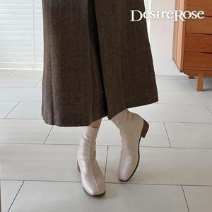 [디자이어로즈][디자이어로즈] 여성 절개 레더 스퀘어 앵클부츠