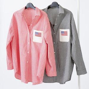 [강물처럼]빅사이즈카라남방 E059L504 플래그포켓체크롱남방 CM