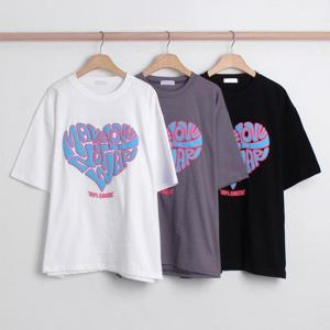 [강물처럼]빅사이즈나염티 Q544L504 메이크러브발포반팔티 BU (3