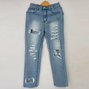 [강물처럼]아이우먼 유러피안찢청밴딩팬츠 LOU337M504 빅사이즈