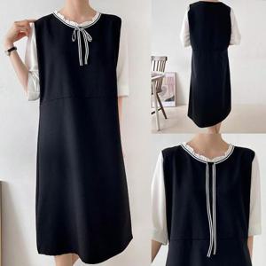 [강물처럼]위쉬몰 BS 단아리본끈조끼원피스(U299H504) 빅사이즈