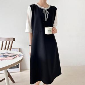 [강물처럼]아이우먼 찰랑프릴넥단정원피스 BSU299M504 빅사이즈