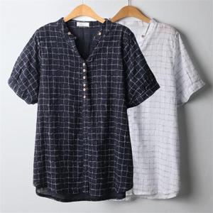 [강물처럼]위쉬몰 OL 쿠쿠체크패턴버튼남방(J207H208) 빅사이즈