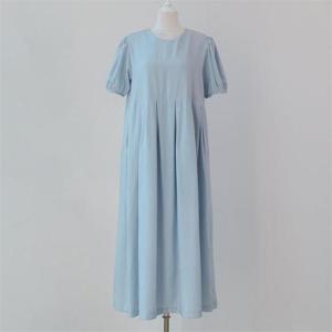 [강물처럼]아이우먼 퍼프소매핀턱롱원피스 WBN087M208 빅사이즈