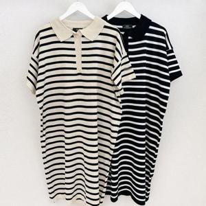 [강물처럼]빅사이즈카라원피스 U434L505 워너스트라이프니트원피