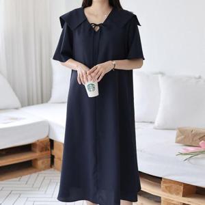 [강물처럼]아이우먼 오브제리본반팔원피스 SMU401M504 빅사이즈