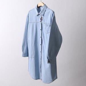 [강물처럼]빅사이즈데님남방 I565L504 데님셔츠카라롱원피스 LO