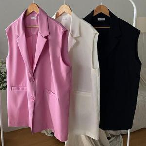 [강물처럼]빅사이즈베스트재킷 U358L504 모던단추포인트나시조끼