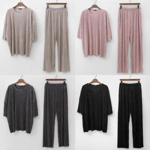 [강물처럼]빅사이즈플리츠투피스 U476L505 아코디언주름투피스세