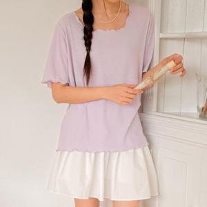 [강물처럼]아이우먼 자스민프릴반팔티셔츠 RDU463M505 빅사이즈