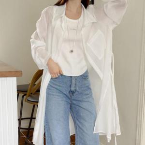 [강물처럼]아이우먼 바니옆트임리본롱남방 RDU464M505 빅사이즈