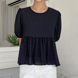 [강물처럼]아이우먼 프라블럼주름블라우스 YPS090M505 빅사이즈