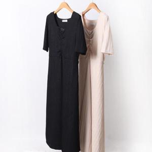 [강물처럼]빅사이즈반팔원피스 D322L505 바코드셔링끈원피스 YP