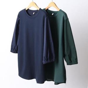 [강물처럼]빅사이즈배색티 D485L504 셔링카밀롱배색8부티 MN (34