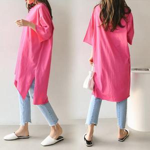 [강물처럼]위쉬몰 BN 박시칼라롱반팔티셔츠(E085H505) 빅사이즈