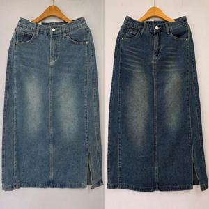 [강물처럼]빅사이즈청치마 U493L505 고퀄리티컷팅H롱스커트 DO (