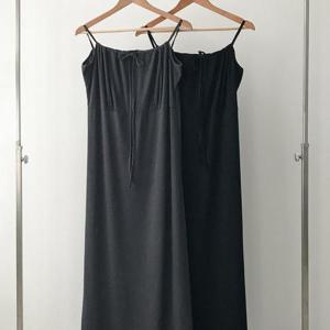 [강물처럼]빅사이즈나시원피스 U499L505 쁘띠리본스트링롱원피스