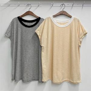 [강물처럼]빅사이즈사랑해요 K170L207 단가라밴딩반팔티셔츠 GO