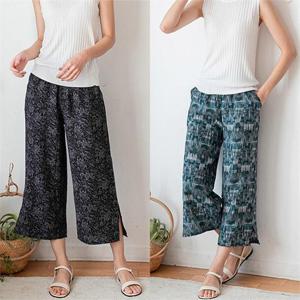 [강물처럼]빅사이즈사랑해요 J090L207 패턴와이드8부트임팬츠 BZ