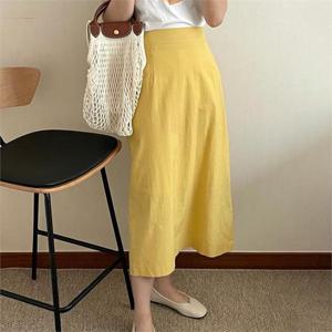 [강물처럼]아이우먼 A라인린넨트임스커트 CRN022M207 빅사이즈 (