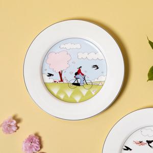 [한국도자기]한국도자기x곽명주 자전거(Blue) 플레이트 1p