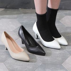 여성 무광 스텔레토 미들힐 기본 캐주얼 오피스 여성구두