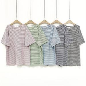 [강물처럼]빅사이즈사랑해요 E160L206 오버핏단가라반팔티 ZY (8