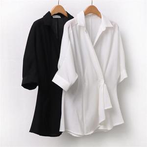 [강물처럼]빅사이즈사랑해요 9865L206 폼웨이브 랩블라우스 LT (