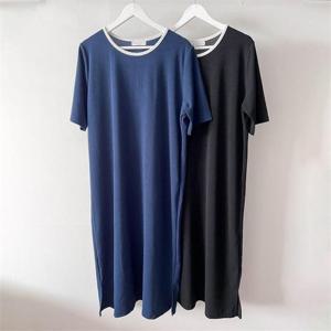 [강물처럼]빅사이즈사랑해요 K080L206 배색넥골지트임원피스 BS