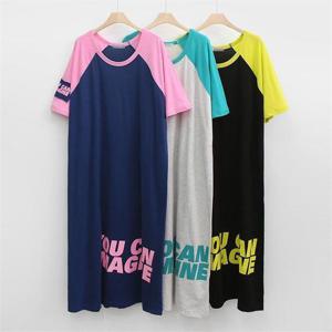 [강물처럼]빅사이즈사랑해요 K071L206 나그랑배색반팔원피스 PO