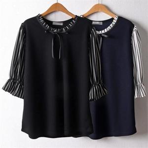 [강물처럼]위쉬몰 OL 이레줄라운드블라우스(F006H206) 빅사이즈