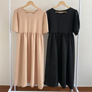 [강물처럼]빅사이즈사랑해요 K057L206 엠보셔링반팔롱원피스 YP