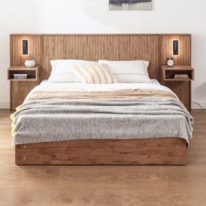 네오 로이드 호텔식 템바보드 원목 침대프레임 SS 협탁2 NES1087