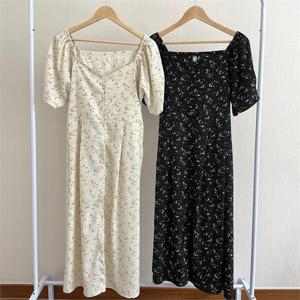 [강물처럼]빅사이즈사랑해요 G974L206 플라워V넥반팔원피스 YP (