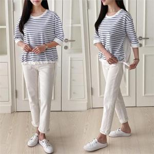 [강물처럼]위쉬몰 SR 단가라옆리본반팔티(G977H206) 빅사이즈 (8