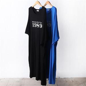 [강물처럼]빅사이즈사랑해요 D898L205 찰랑1989레터링원피스 RA