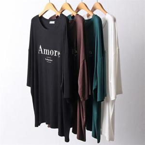 [강물처럼]빅사이즈사랑해요 D763L205 실키아모르얇은긴팔티 RA