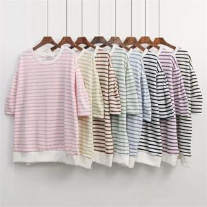 [강물처럼]빅사이즈사랑해요 G939L205 라운드넥단가라반팔티 BQ