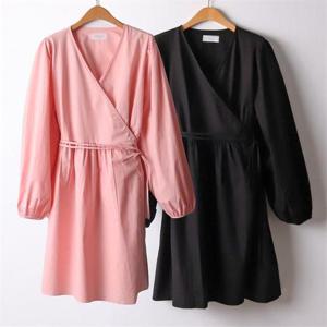 [강물처럼]위쉬몰 DL 브이넥크로스랩원피스(I712H205) 빅사이즈