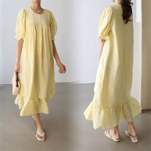 [강물처럼]위쉬몰 WB 셔링밑주름반팔원피스(G942H205) 빅사이즈