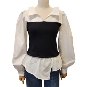 [르피타]배색 블라우스 L261UBL307