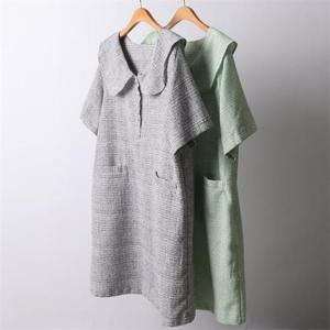 [강물처럼]빅사이즈사랑해요 I673L205 프릴트위드반팔원피스 CH