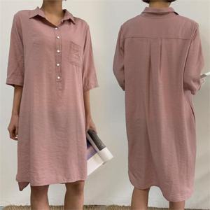 [강물처럼]위쉬몰 IR 심플카라포켓원피스(E277H205) 빅사이즈 (8