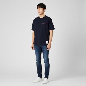 8% 톰브라운6S MJS183A 07323 415 삼선 포켓 티셔츠 네이비