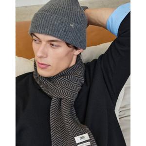 선물포장  (DBHE5F270G3) 그레이 로고장식 캐시미어 비니