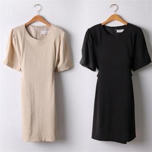 [강물처럼]위쉬몰 DL 허리뒤끈반팔원피스(I621H205) 빅사이즈 (8