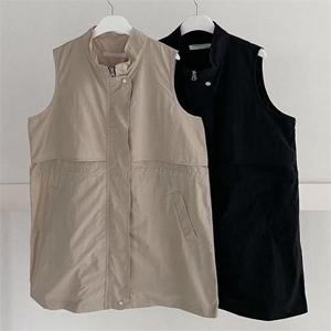 [강물처럼]빅사이즈사랑해요 G852L205 하이넥옆포켓롱베스트 BN